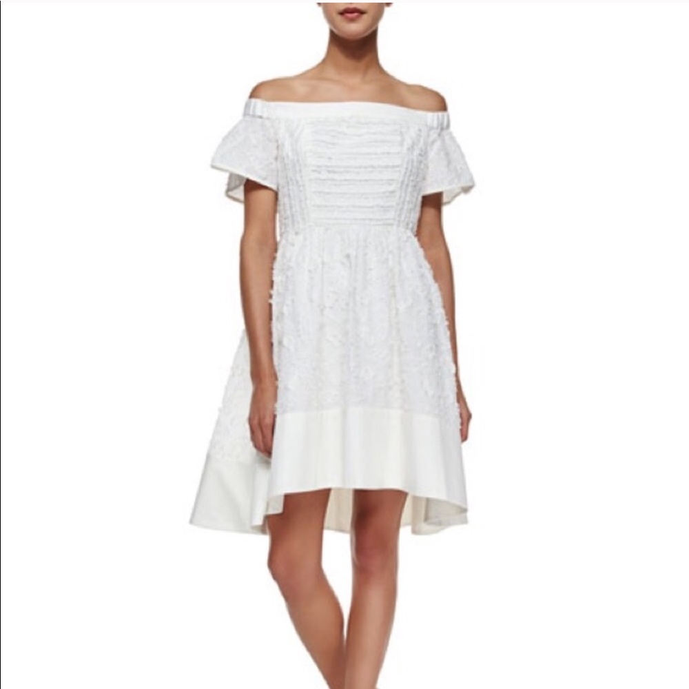 Tibi white off the shoulder dress size 0